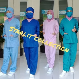 BAJU OKA//STELAN CELANA//BAJU JAGA///BAJU.PERAWAT//LENGAN PANJANG+MASKER