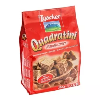Loacker Quadratini Varian Napolitaner Vanila Dark Chocolate 250 gr g EXP 2022