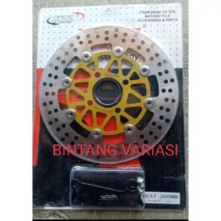 DISC PIRINGAN CAKRAM KTC CNC FULL RACING ASLI FLOATING UK 260MM PLUS BREKET BEAT, SCOPY, VARIO DAN MIO