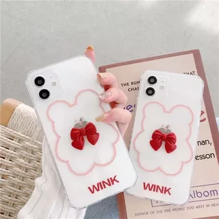 iPhone 12 Pro Max Xs Max Side Pattern WINK Tie Bear Soft TPU Mobile Phone Case Cover Accessories Gadgets iPhone 11 Pro Max X XR SE 2020 12 Mini 7/8 Plus Transparent Colorful Apple Case