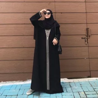 Abaya jubah gamis busana muslim wanita murah Bordir piramid