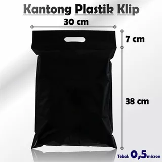 Plastik Kantong Zipper Ziplock Klip Ziplock Bag Plong - Hitam 30 cm x 45 cm