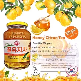 Ottogi Honey Citron Tea 0,5 KG / 500 GR Korea HALAL MUI (EXP. DATE : SEPTEMBER 2023) | Yuzu Tea Yujacha | Minuman Korea Honey Lemon Orange Citroen Tea | Topping Minuman / Selai Buah Jeruk Sari Lemon Madu Korea | Minuman Korea Vitamin C Antioksidan Tinggi