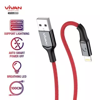 VZL LIGHTNING ORIGINAL VIVAN Kabel Data untuk hp Iphone Automatic Power-Off QC3.0 100CM Garansi Resmi 1 Tahun VZL100