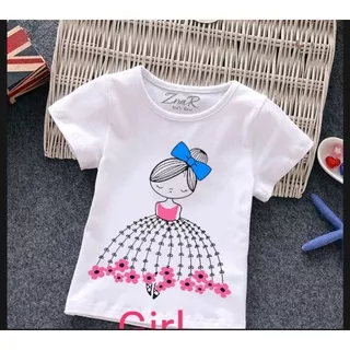 [PeDe] Baju Anak Perempuan Tshirt Anak Cewek Atasan Halus Lembut Adem 1-5 Tahun