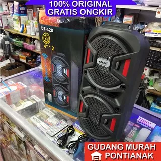 Speaker bluethoot DAT DT 428 4 double speaker ganda seperti GMC aktif  Meeting pengeras suara