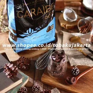 Valrhona Caraibe 66% Dark Couverture Chocolate 250gr Coklat Baking