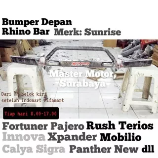 Bumper Depan RHINOBAR + Lampu Avanza Xpander Mobilio Ertiga Xenia Rush Innova Bemper Rhino BAR
