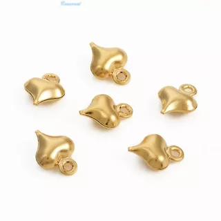 10pcs Charms Heart Golden 8.5x6.3x2.8mm Hole 1mm / 9x3.8mm Bahan Stainless Steel 304