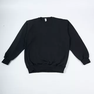 Svmaga Sweater Polos Cotton Terry Warna Hitam