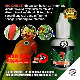 BIO KONSLET EBOD JAYA DOPING SUPLEMEN VITAMIN BURUNG LOVEBIRD NGEKEK GACOR DURASI STAMINA MENJINAKAN BURUNG