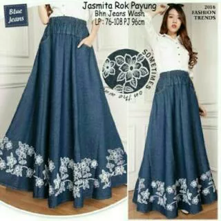 Jasmine long skirt rok maxi payung wanita