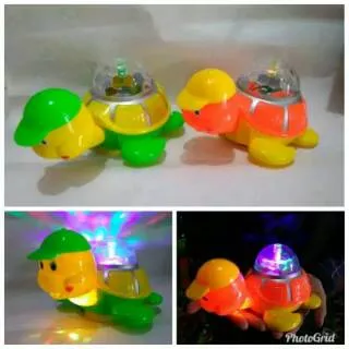 mainan anak Kura kura lucu/musik/lampu/robot kura kura