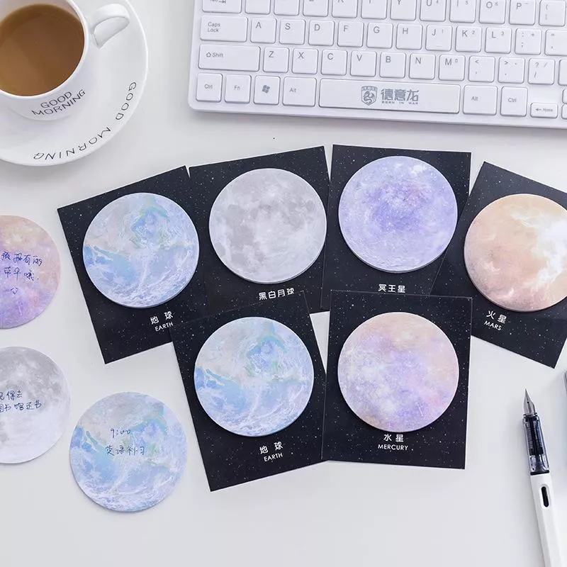 Creative Planet Post Note Earth Mars Moon Stationery Portable Sticker