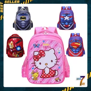 Satu7an T154 Tas Ransel 3D Anak Motif Timbul Karakter Kartun Tas Punggung Sekolah Tas Anak Nilon