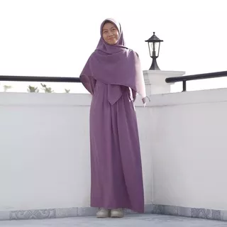 Gamis Ayumi Polos Warna Lavender, Dark Purple Hijab Alila New Color