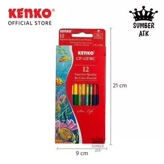 Pensil Warna KENKO 12 warna Bi-color CP-12FBC ( total 24 warna dengan 2 sisi ) Color Pensil