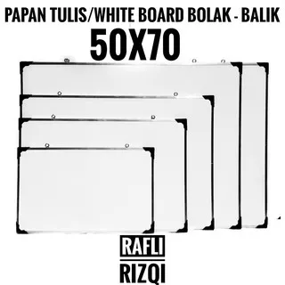 Whiteboard/Papan Tulis/Papan Tulis ukuran   50X70 Whiteboard 2 sisi Sidol dan Kapur