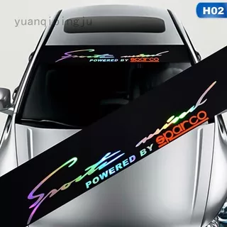 Stiker Laser Reflektif Motif Tulisan Untuk Kaca Depan Mobil Bmw / Audi / Peugeot
