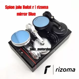 Spion Jalu Rizoma Bulat Model 2186 Scarlett Full CNC Universal Mirror Biru Spion Bar End Rizoma PCX Nmax Vespa Vario