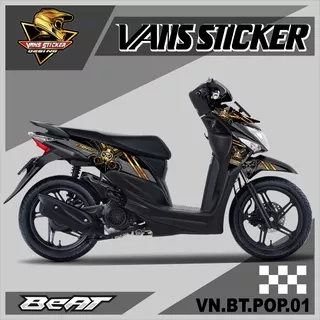 Striping motor beat pop - Lis sticker striping  variasi motor honda beat pop