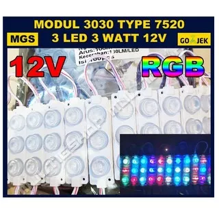 3 Led Modul RGB 3030 3Led 12V 12 V Led 3Mata 3 Mata RGB Eceran