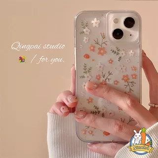 Soft Case Silikon Motif Bunga Untuk Compatible for iPhone 14 Pro Max iPhone 13 12 11 Pro Max X Xr Xs Max SE iPhone 8 7 6 6s Plus Small Floral Full Clear Phone Case Transparent Silicone Soft Case Shockproof Phone Cover