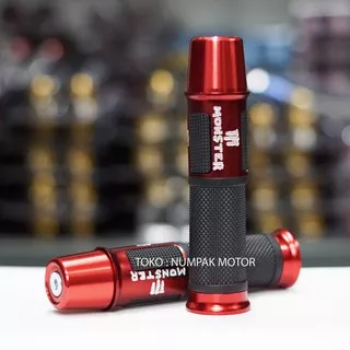 Handgrip Grip Motor Monster Untuk Universal Motor Bahan Karet dan Alumunium - MERAH