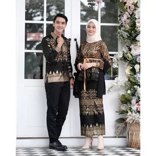 TERMURAH! KEBAYA BROKAT COUPLE CHAYRA SONGKET EMAS MODEL TERBARU 2022 | KEBAYA WANITA MODERN PROMO JUMBO KEMEJA BATIK PRIA SARIMBIT SERAGAM KELUARGA WIDBATIK