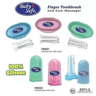 Babysafe Finger Toothbrush And Gum Massager Sikat Jari Lidah Bayi Silicone Aman Baby Safe