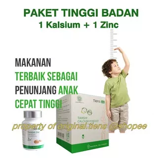 TINGGI BADAN ANAK TIENS PAKET 1 BOX KALSIUM ANAK DAN 1 BOTOL ZINC TAMBAH TINGGI BADAN ASLI ORI