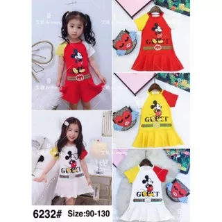 DRES ANAK CUTE GUCCI MICKEY/DRESS BRANDED IMPORT
