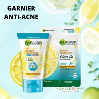 Garnier Bright Complete Anti Acne [Facial Foam | Clear Up Anti Acne Mask]