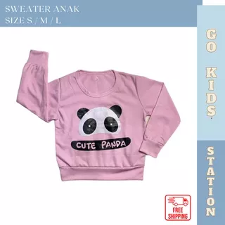 BAYAR DITEMPAT / BISA COD - GO KIDS STATION - Sweater Anak Motif Cute Panda