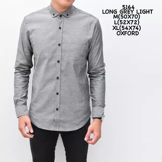 Kemeja Lengan Panjang Pria Long Grey Light 5164 Oxford