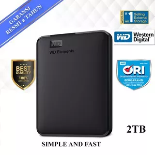 WD Element / Elements 2TB - HDD / HD / Hardisk Eksternal / External 2.5