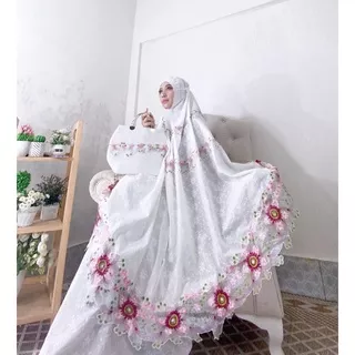 MUKENA BORDIR RIANA / MUKENA KATUN PARIS SUPER PREMIUM/ MUKENA HANTARAN JUMBO