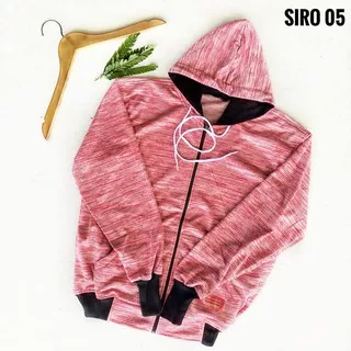 Jaket Siro Hoodie sweater zipper siro bahan terry polos size L XL motif rajut!!!