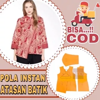 BISA COD?? Pola instan baju atasan batik - Pola jiplak atasan batik kekinian - pola jahit baju atasan batik sudah berkampuh