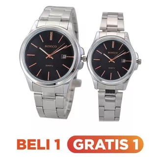 Jam Tangan Couple Original Murah Bonico (Sepasang) BNC-5896-SB(RG)/Stainless Steel Case