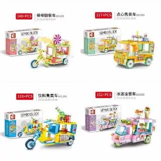 HS Sembo Block Truck Cart Food Miniatur Mainan Anak Edukasi