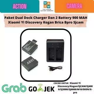 Baterai Kogan Action Camera Dan Dual Dock Charger Battery Action Camera 4K Kapasitas 900 MAH