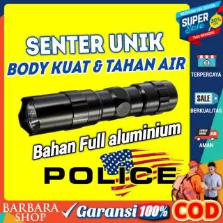 Senter Mini Police Swat Senter LED Unik Aluminium Waterproof Cree 3W Flashlight
