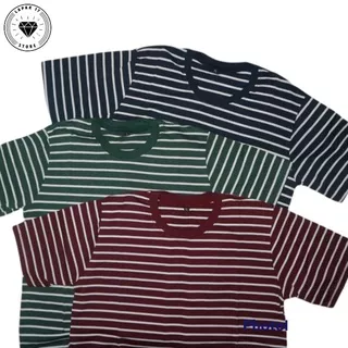 Kaos Stripe Pria Wanita - Kaos Garis Garis Pria - Kaos Salur Pria