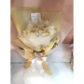 Buket bunga chocolate ferrero all in Gold White / coklat 100% asli / coklat bulat Valentine Hari kasih sayang Mothers day