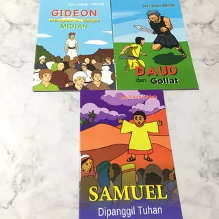 Seri tokoh alkitab buku cerita anak agama kristen gideon daud goliat samuel storybook bayi balita anak anak