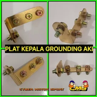 grounding aki mobil . plat kepala aki grounding mobil. penambah masa