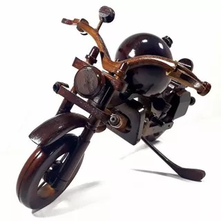 Jual Pajangan Miniatur Motor Harley Kerajinan Kayu Jati