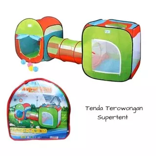 Mainan tenda terowongan super tent tempat bermain anak kolam keranjang mandi bola playground rumah