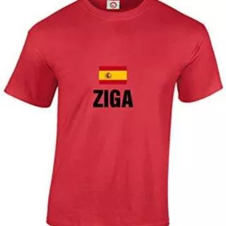 Kaos distro merah  casual ziga  ( tp : Ziga)